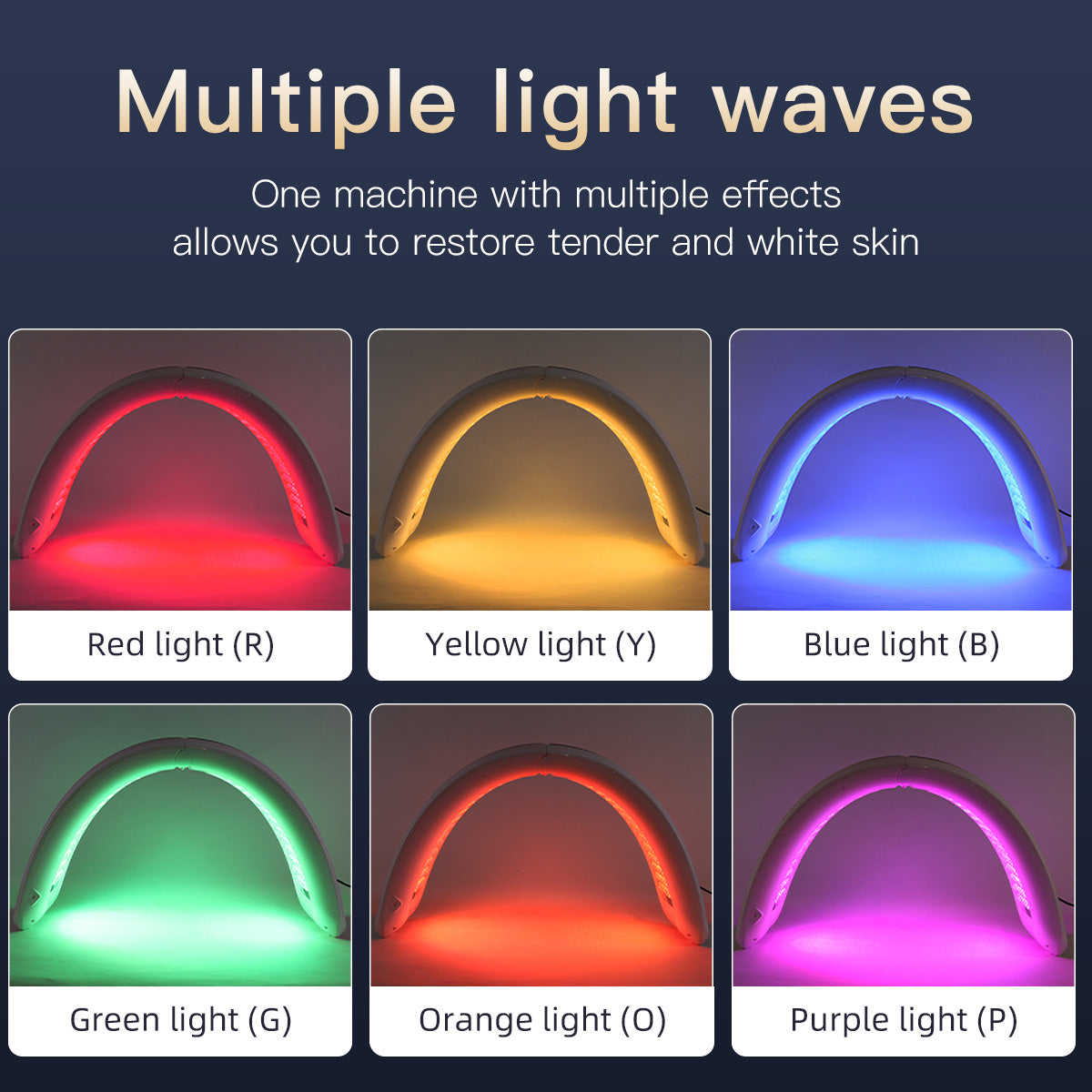 SQ93 PDT Light Therapy Machine 182 LED Beads 7-Color Red Blue Yellow Green Purple Orange Photon Lamp Facial Body Skin Rejuvenation Anti-Aging Acne Care