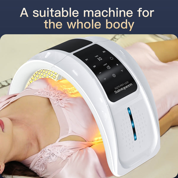SQ93 PDT Light Therapy Machine 182 LED Beads 7-Color Red Blue Yellow Green Purple Orange Photon Lamp Facial Body Skin Rejuvenation Anti-Aging Acne Care