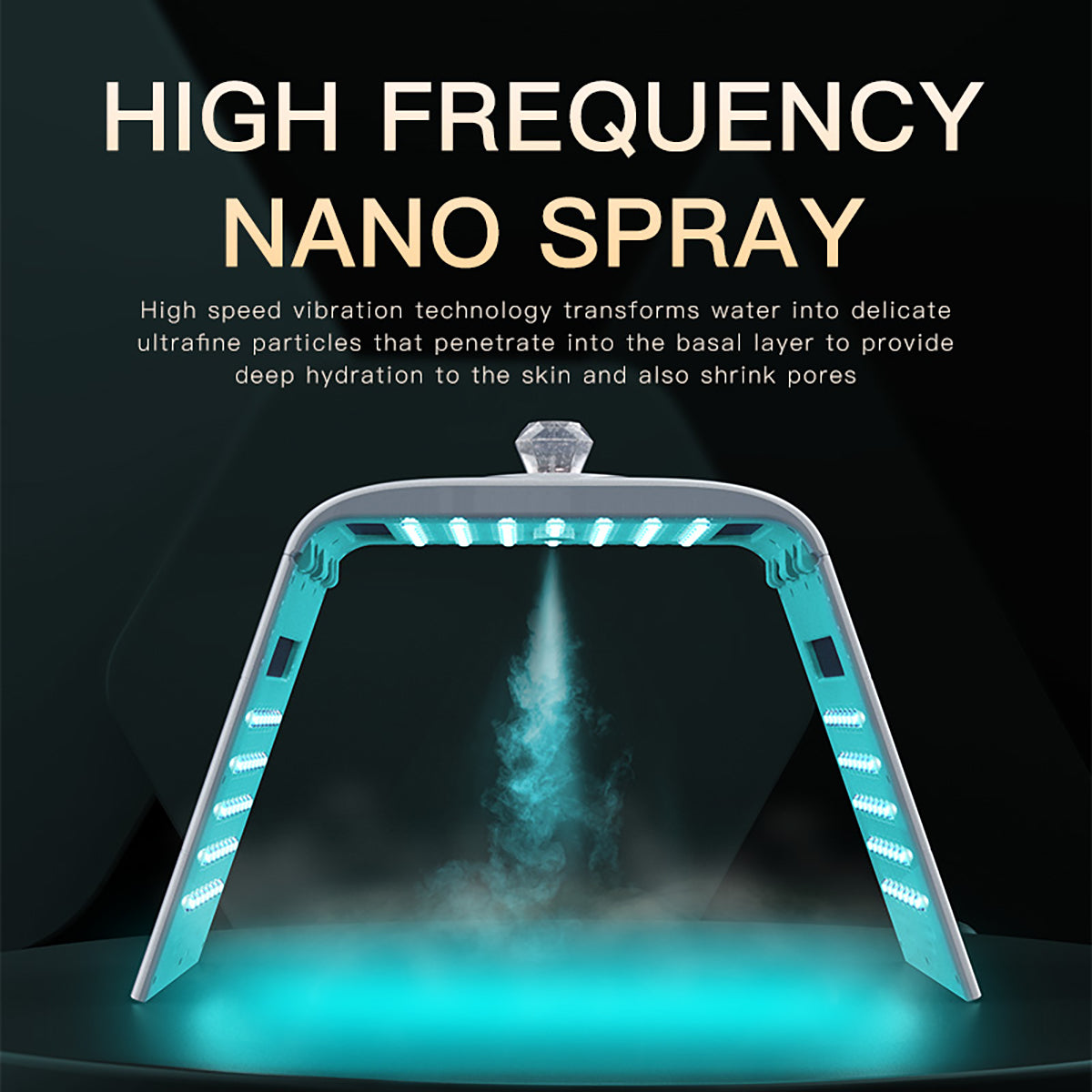 SQ125 7-Color PDT LED Light Therapy Spectrometer, 117 LED Beads Facial Skin Care Beauty Folding Machine with Ultrasonic Nano Spray & Hot Compress