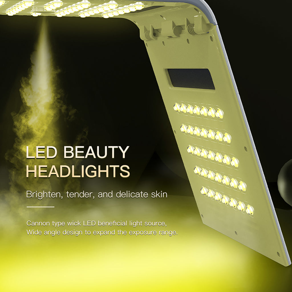 SQ125 7-Color PDT LED Light Therapy Spectrometer, 117 LED Beads Facial Skin Care Beauty Folding Machine with Ultrasonic Nano Spray & Hot Compress