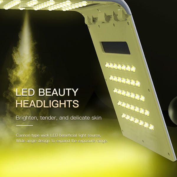 SQ125 7-Color PDT LED Light Therapy Spectrometer, 117 LED Beads Facial Skin Care Beauty Folding Machine with Ultrasonic Nano Spray & Hot Compress