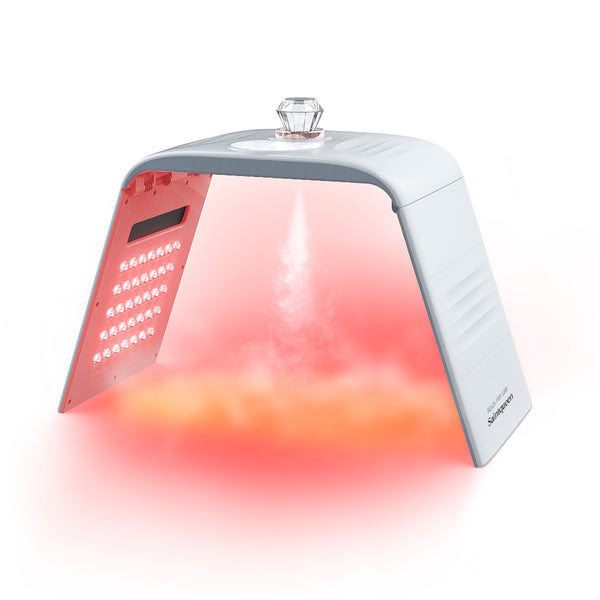 SQ125 7-Color PDT LED Light Therapy Spectrometer, 117 LED Beads Facial Skin Care Beauty Folding Machine with Ultrasonic Nano Spray & Hot Compress
