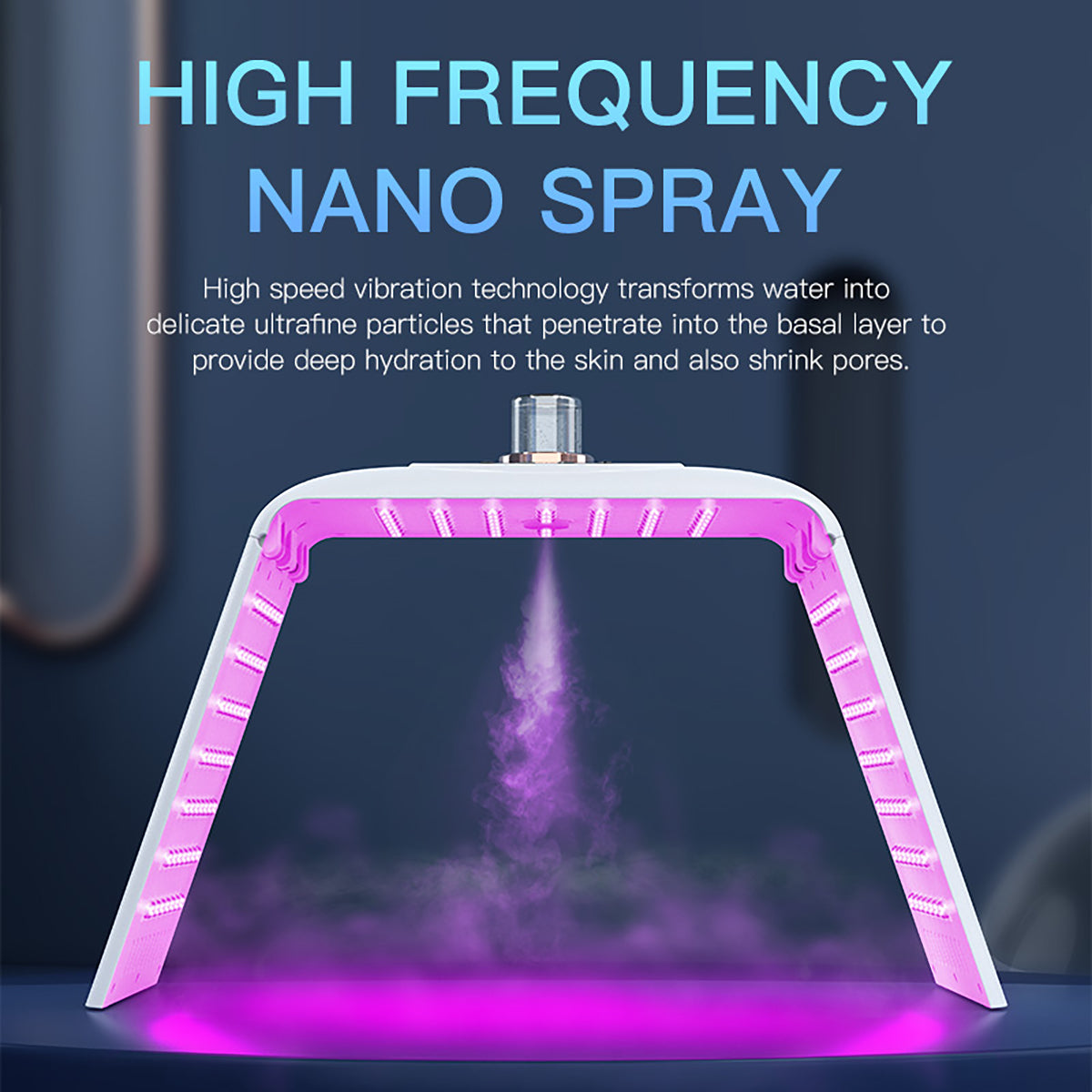 SQ122 LED Hydration Spectrometer 135 Beads 8-Color Light Therapy Machine With Nano Mist Spray, Foldable PDT Photon Facial Skin Rejuvenation