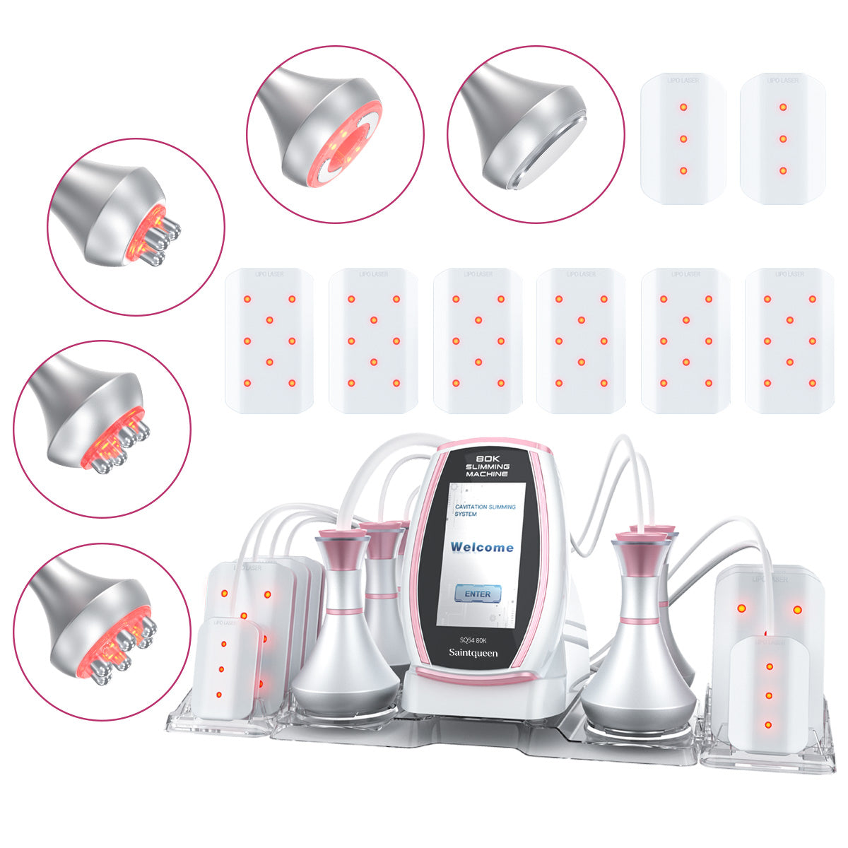 SQ54 Pro, 6in1 80K Cavitation Machine, Multifunctional RF Body Sculpting Lipo Laser Vacuum Massage Device for Body Shaping Skin Tightening Anti-Aging Facial Lifting Main image