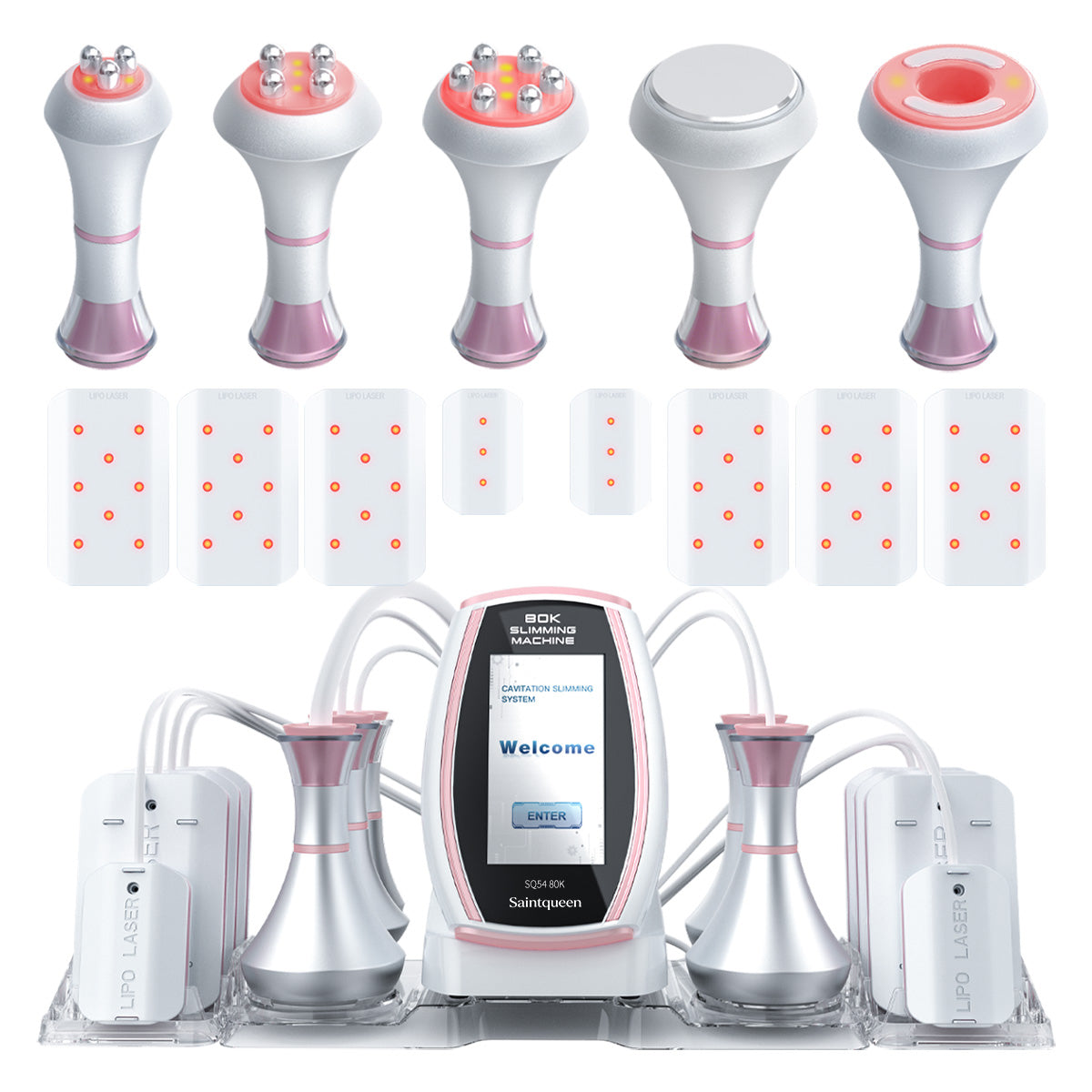 SQ54 Pro, 6in1 80K Cavitation Machine, Multifunctional RF Body Sculpting Lipo Laser Vacuum Massage Device for Body Shaping Skin Tightening Anti-Aging Facial Lifting