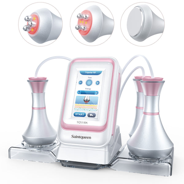 SQ53 Basic, 3in1 80K Cavitation Machine, 3-Pole & 4-Pole Radio Frequency Skin Lifting Tightening for Body Shaping Facial Anti-Aging Skin Rejuvenation