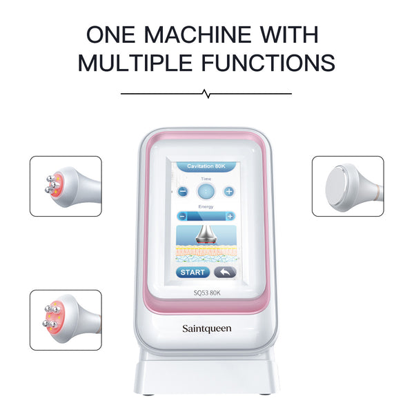 SQ53 Basic, 3in1 80K Cavitation Machine, 3-Pole & 4-Pole Radio Frequency Skin Lifting Tightening for Body Shaping Facial Anti-Aging Skin Rejuvenation