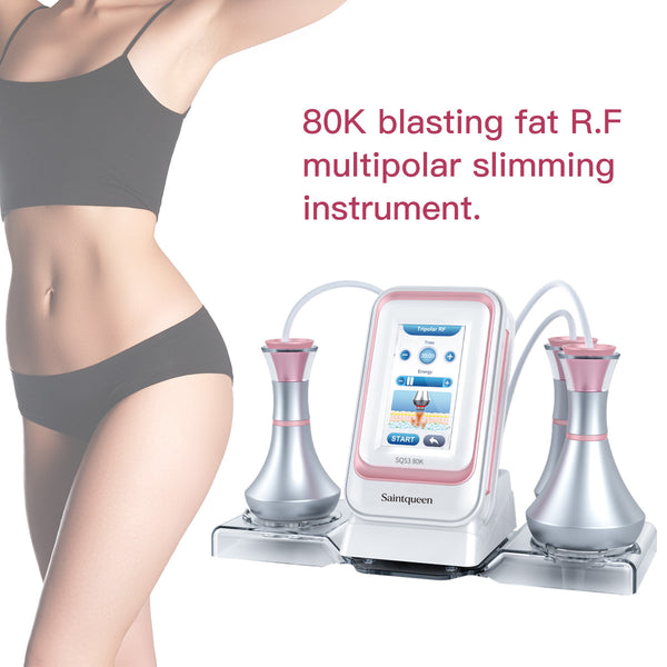 SQ53 Basic, 3in1 80K Cavitation Machine, 3-Pole & 4-Pole Radio Frequency Skin Lifting Tightening for Body Shaping Facial Anti-Aging Skin Rejuvenation