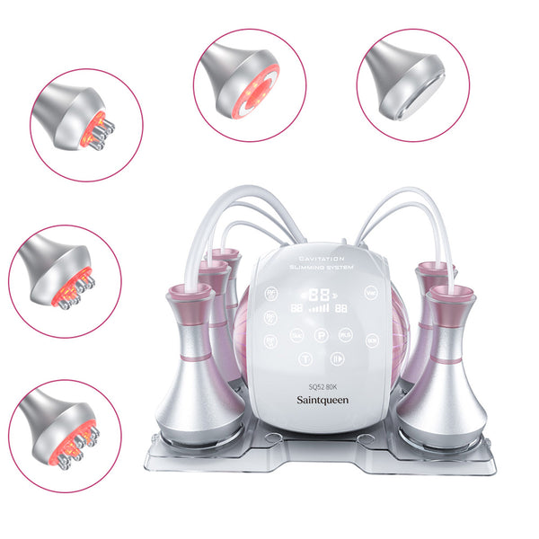 SQ52 Pro, 5in1 80K Ultrasonic Cavitation System, Multi-Polar RF Vacuum Massage Machine, Body Contouring Lymph Drainage Skin Firming Anti-Aging for Face Neck Body