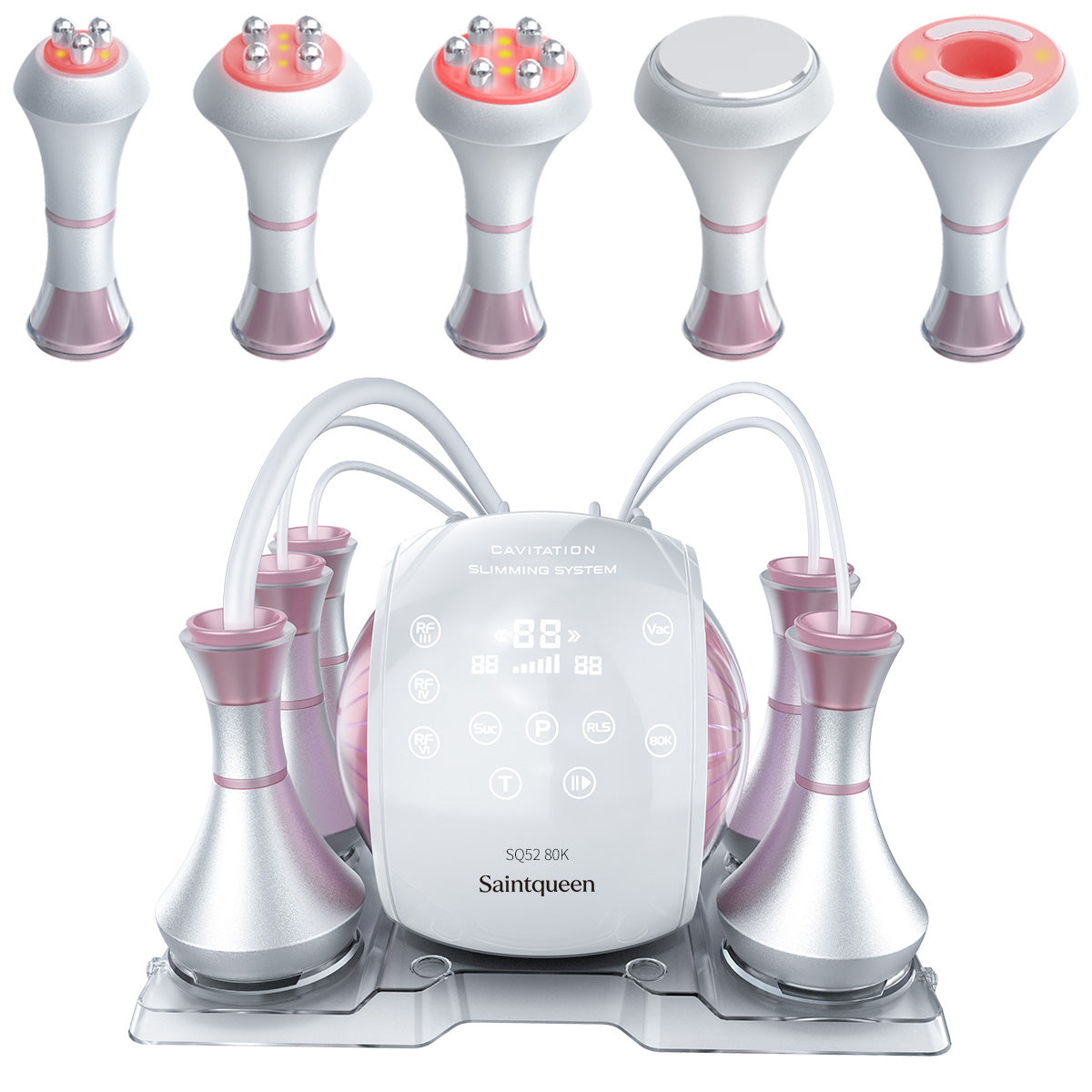 SQ52 Pro, 5in1 80K Ultrasonic Cavitation System, Multi-Polar RF Vacuum Massage Machine, Body Contouring Lymph Drainage Skin Firming Anti-Aging for Face Neck Body