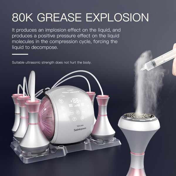 SQ52 Pro, 5in1 80K Ultrasonic Cavitation System, Multi-Polar RF Vacuum Massage Machine, Body Contouring Lymph Drainage Skin Firming Anti-Aging for Face Neck Body
