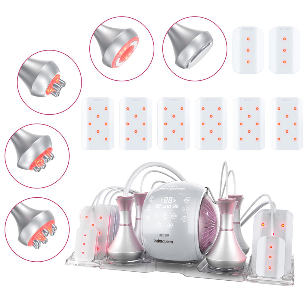 SQ52 Pro, 6in1 80K Cavitation Machine, Multi-Polar RF Vacuum Lipo Laser Body Sculpting Skin Tightening Beauty Device for Home & Salon Use