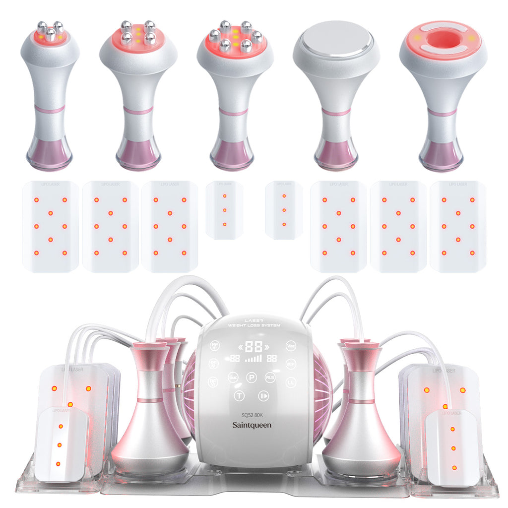 SQ52 Pro, 6in1 80K Cavitation Machine, Multi-Polar RF Vacuum Lipo Laser Body Sculpting Skin Tightening Beauty Device for Home & Salon Use