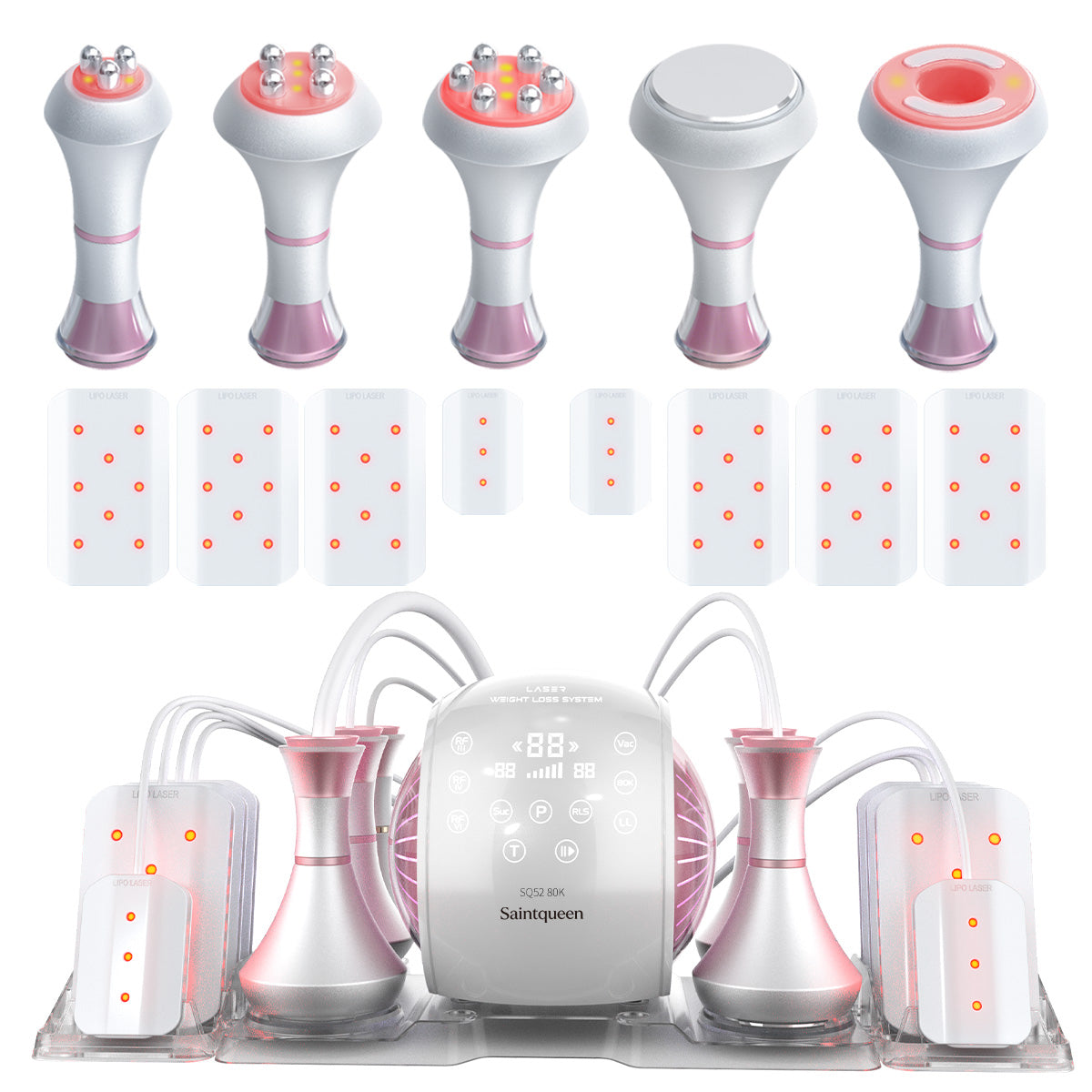SQ52 Pro, 6in1 80K Cavitation Machine, Multi-Polar RF Vacuum Lipo Laser Body Sculpting Skin Tightening Beauty Device for Home & Salon Use