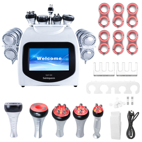 SQ47B Pro, 6in1 40K Cavitation Body Sculpting Device, Multi-Polar RF Vacuum EMS Laser for Body Contouring, Skin Smoothing & Face Skin Firming