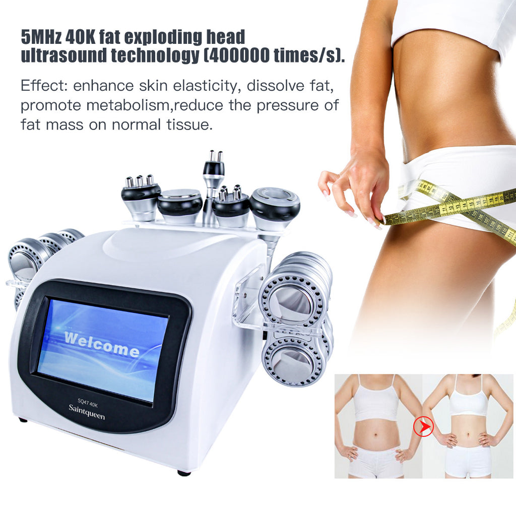 SQ47B Pro, 6in1 40K Cavitation Body Sculpting Device, Multi-Polar RF Vacuum EMS Laser for Body Contouring, Skin Smoothing & Face Skin Firming