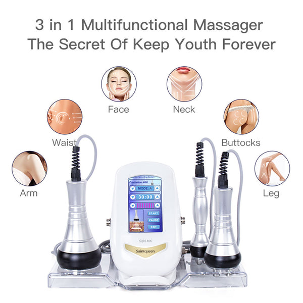 SQ16 Basic, 3in1 40K Cavitation Instrument, Body Contouring Multipolar Tripolar Tetrapolar RF Skin Lifting Tightening Body Shaping Skin Smoothing