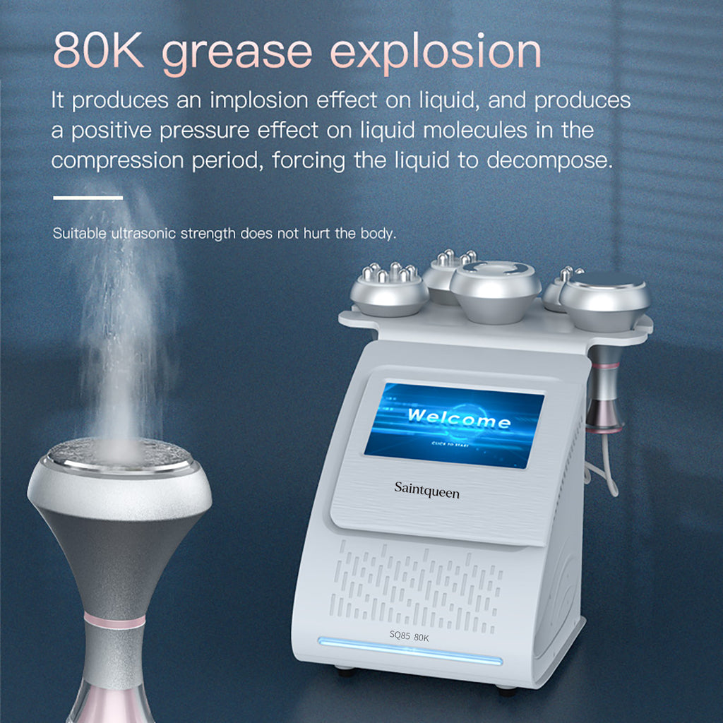SQ85A Pro, 5in1 80K Ultrasonic Cavitation Machine | Multipolar RF & Vacuum Massage System for Body Sculpting, Skin Tightening & Facial Lifting