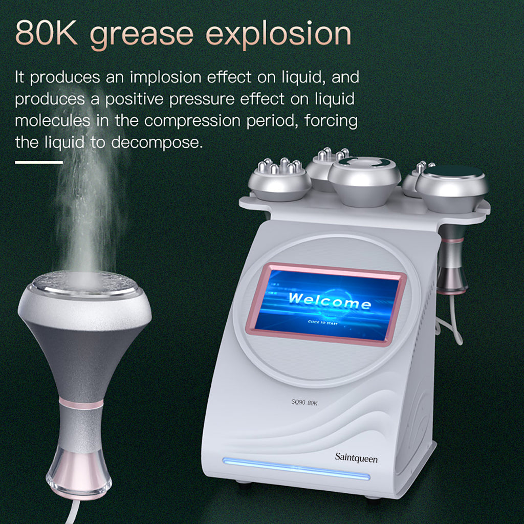 SQ90A Pro, 5in1 80K Cavitation Machine | 3/4/6-Pole RF & Negative Pressure Massage for Body Sculpting, Face Lifting & Skin Firming