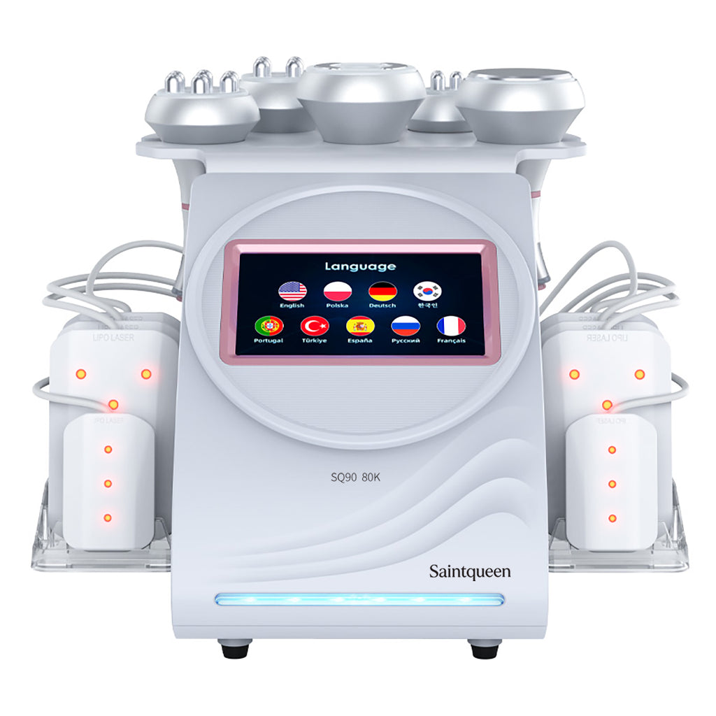 SQ90C Pro, 6in1 80K Cavitation Machine | Multi-Pole RF Skin Tightening, Vacuum Massage & Lipo Laser Body Contouring System, Facial Lifting Body Shaping Beauty Machine