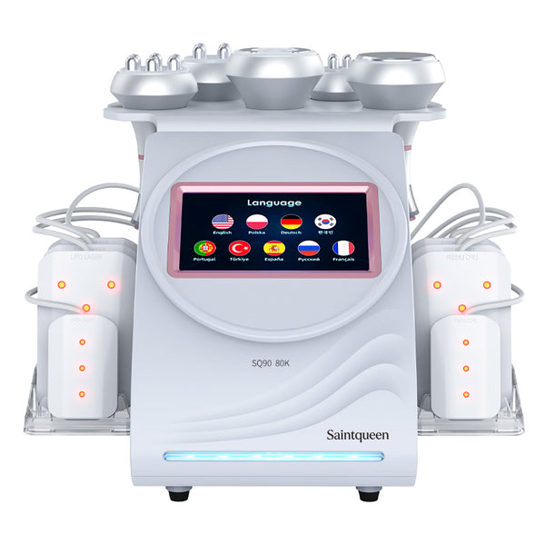 SQ90C Pro, 6in1 80K Cavitation Machine | Multi-Pole RF Skin Tightening, Vacuum Massage & Lipo Laser Body Contouring System, Facial Lifting Body Shaping Beauty Machine