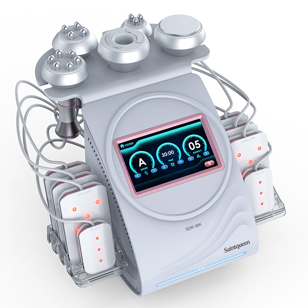 SQ90C Pro, 6in1 80K Cavitation Machine | Multi-Pole RF Skin Tightening, Vacuum Massage & Lipo Laser Body Contouring System, Facial Lifting Body Shaping Beauty Machine