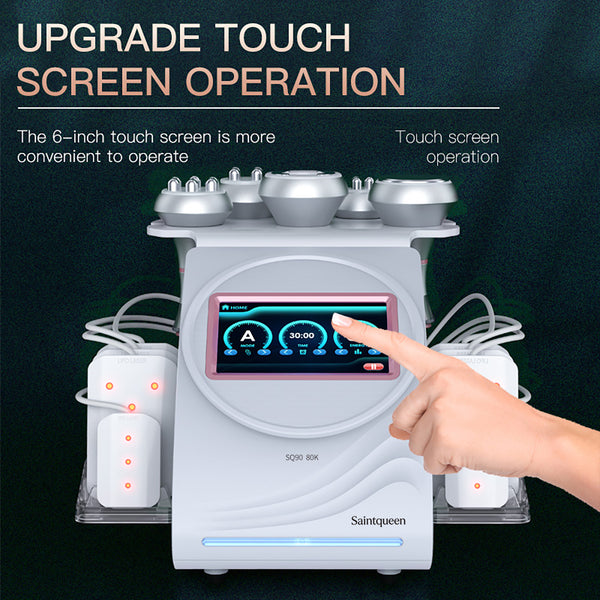 SQ90C Pro, 6in1 80K Cavitation Machine | Multi-Pole RF Skin Tightening, Vacuum Massage & Lipo Laser Body Contouring System, Facial Lifting Body Shaping Beauty Machine