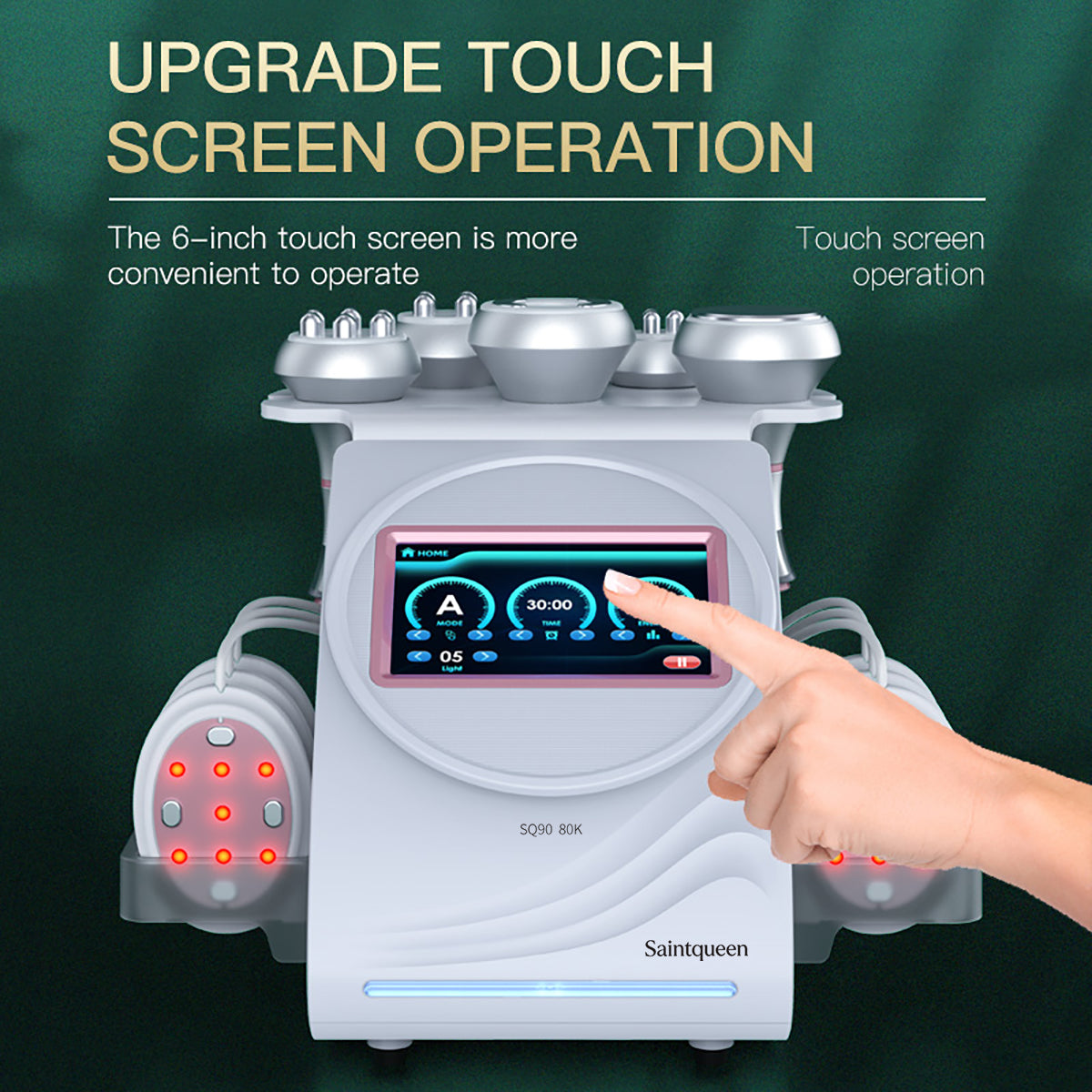 SQ90B Pro, 6in1 80K Cavitation Machine | Multi-Polar RF Vacuum Massage EMS Lipo Laser Device | Body Contouring, Skin Tightening & Face Lifting,