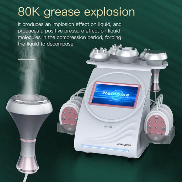 SQ90B Pro, 6in1 80K Cavitation Machine | Multi-Polar RF Vacuum Massage EMS Lipo Laser Device | Body Contouring, Skin Tightening & Face Lifting,