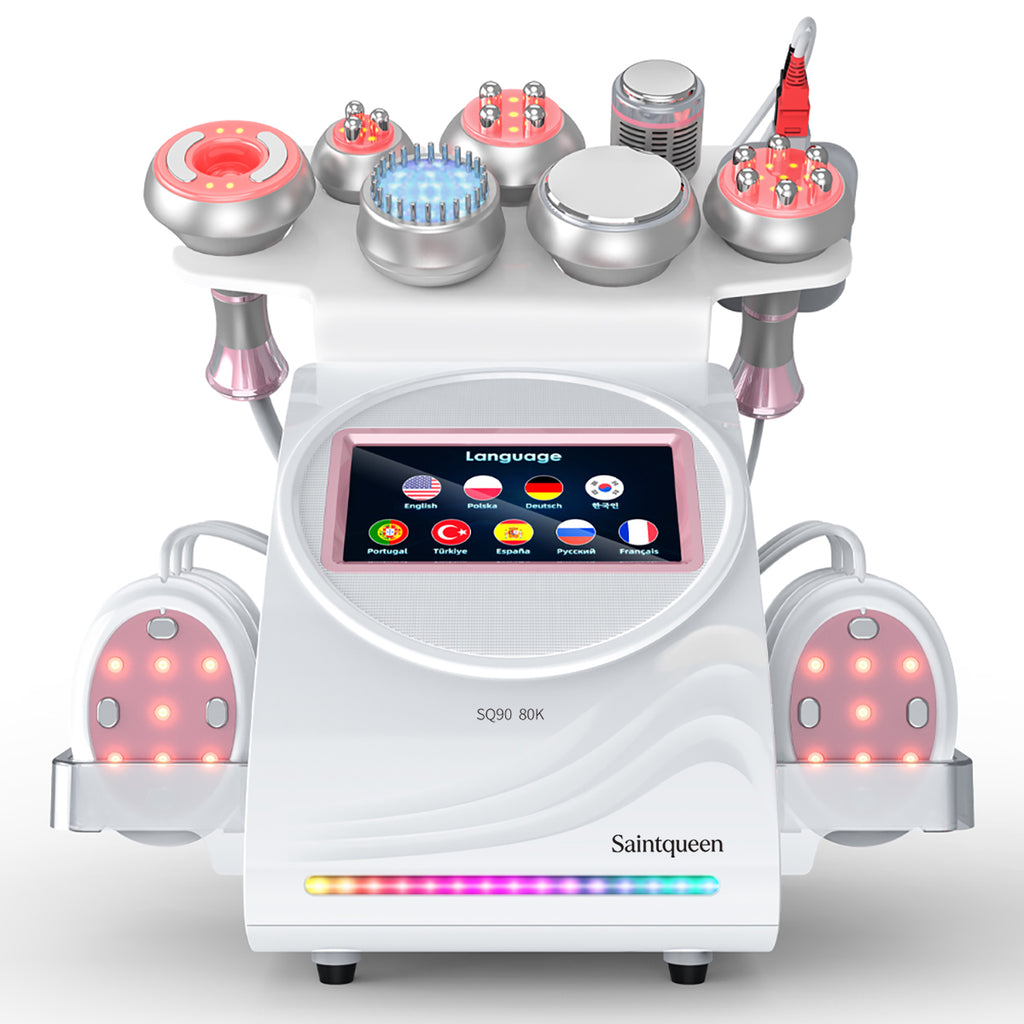 SQ90E Plus, 9in1 80K Cavitation Machine | Multipolar RF Vacuum RF EMS Microcurrent Lipo Laser Cold Hammer Meridian Brush, Body Sculpting Skin Tightening