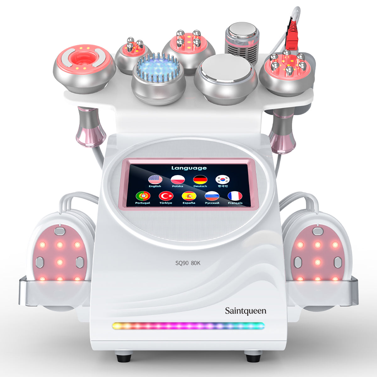 SQ90E Plus, 9in1 80K Cavitation Machine | Multipolar RF Vacuum RF EMS Microcurrent Lipo Laser Cold Hammer Meridian Brush, Body Sculpting Skin Tightening