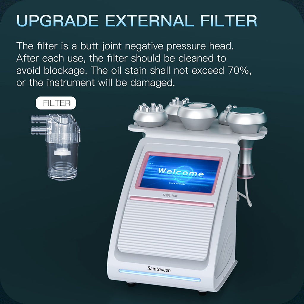 SQ92A Pro, 5in1 80K Ultrasonic Cavitation Machine, Multi-Pole RF Skin Tightening Vacuum Negative Pressure Massage Body Shaping
