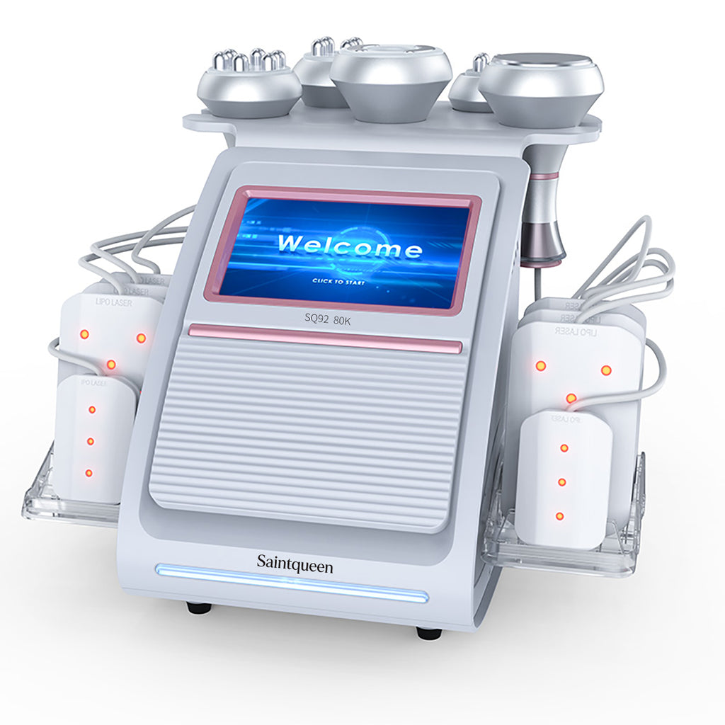 SQ92C Pro, 6in1 80K Ultrasonic Cavitation Machine, Multi-Polar RF Vacuum Lipo Laser Body Sculpting Device for Salon & Home Skin Tightening Contouring