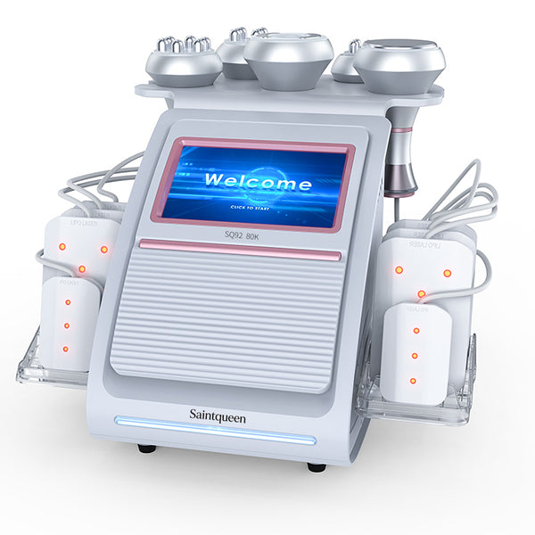 SQ92C Pro, 6in1 80K Ultrasonic Cavitation Machine, Multi-Polar RF Vacuum Lipo Laser Body Sculpting Device for Salon & Home Skin Tightening Contouring