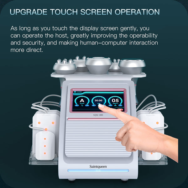 SQ92C Pro, 6in1 80K Ultrasonic Cavitation Machine, Multi-Polar RF Vacuum Lipo Laser Body Sculpting Device for Salon & Home Skin Tightening Contouring