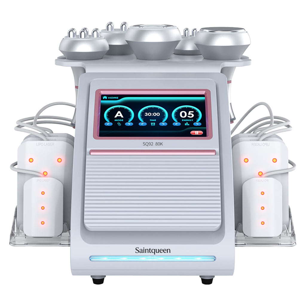 SQ92C Pro, 6in1 80K Ultrasonic Cavitation Machine, Multi-Polar RF Vacuum Lipo Laser Body Sculpting Device for Salon & Home Skin Tightening Contouring