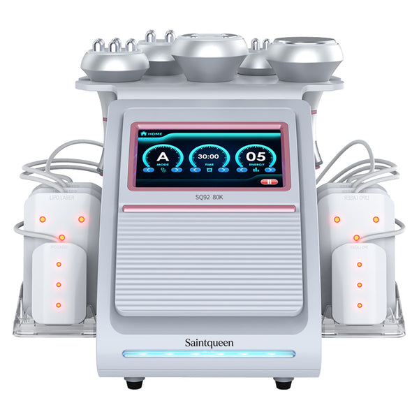 SQ92C Pro, 6in1 80K Ultrasonic Cavitation Machine, Multi-Polar RF Vacuum Lipo Laser Body Sculpting Device for Salon & Home Skin Tightening Contouring