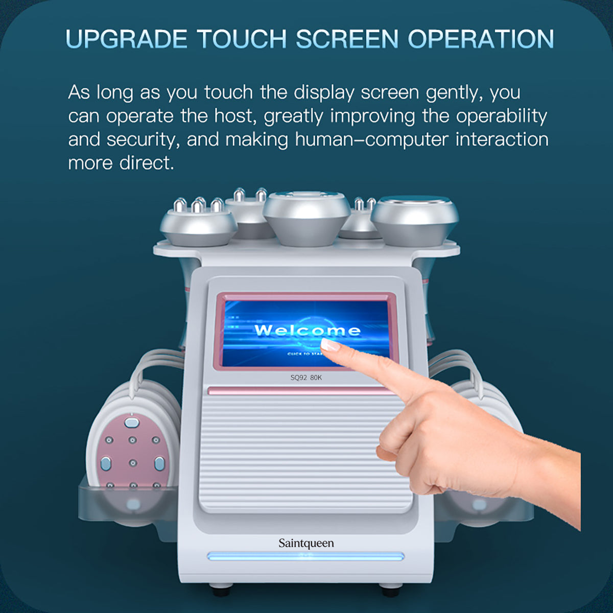 SQ92B Pro, 6in1 80K Ultrasonic Cavitation Machine | Multi-Polar RF Vacuum Lipo Laser EMS Body Sculpting Skin Tightening Beauty Device