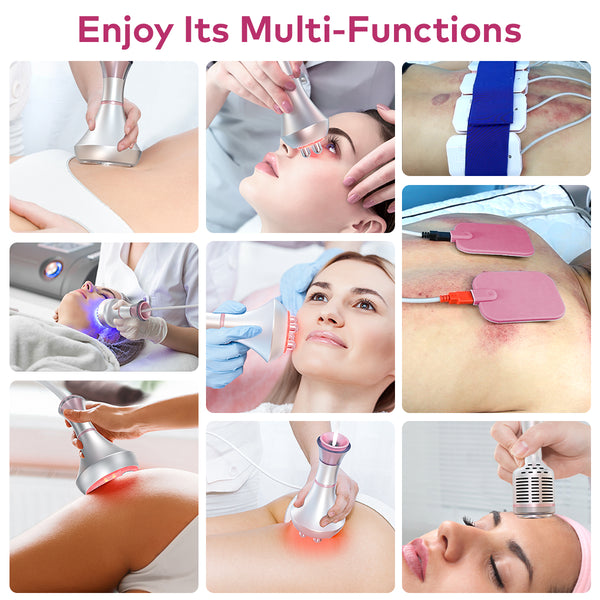 SQ121C Plus, 9in1 80K Cavitation Machine With Laser Lipo Pads Multi-Polar RF Vacuum EMS BIO LED Cold Hammer Body Sculpting Skin Tightening
