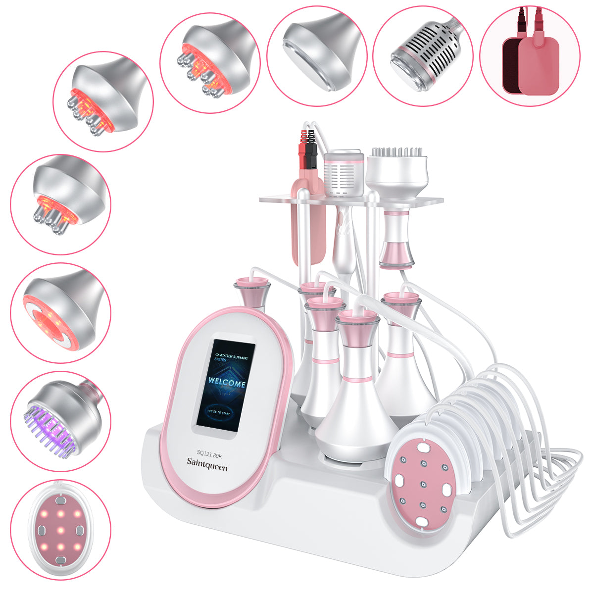 SQ121D Plus, 9in1 80K Cavitation Machine With Microcurrent Plate, Multi-Polar RF Vacuum for Body Shaping Skin Tightening Anti-Aging Main image