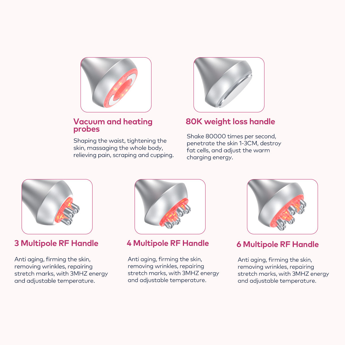 SQ95A Pro, 5in1 80K Cavitation Machine | Multi-Polar RF & Vacuum Negative Pressure Body Sculpting Device, Face Lifting Skin Tightening