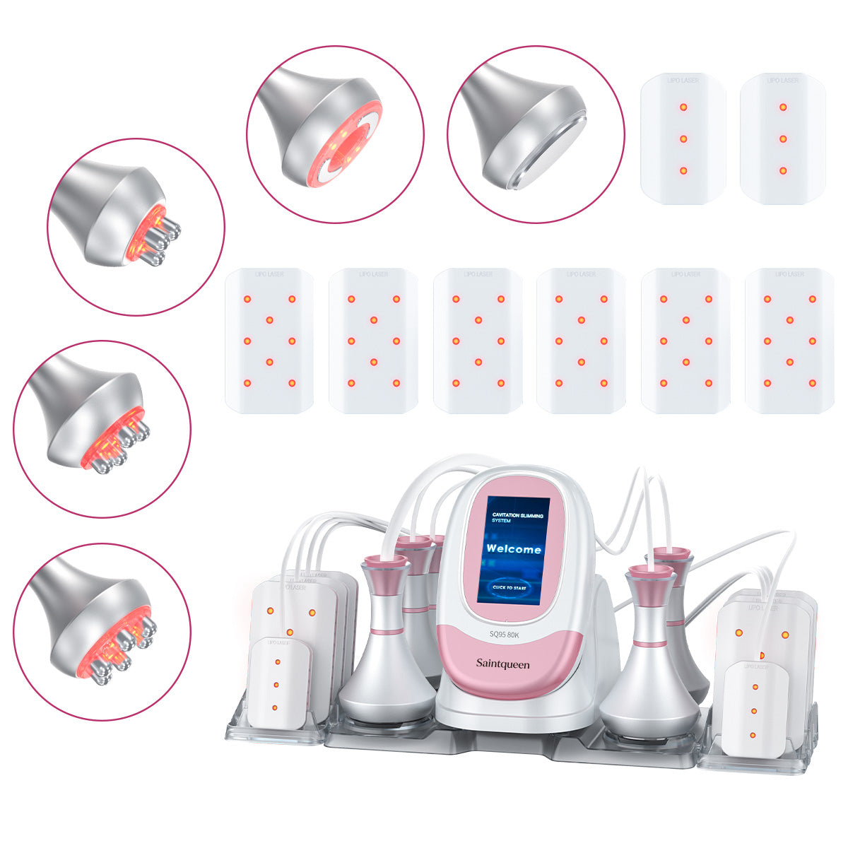 SQ95C Pro, 6in1 80K Cavitation Machine | Multi-Polar RF Vacuum Lipo Laser Body Sculpting Device, Face Lifting Skin Tightening Anti-Aging Main image
