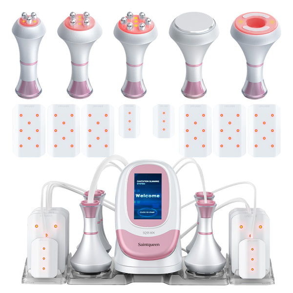 SQ95C Pro, 6in1 80K Cavitation Machine | Multi-Polar RF Vacuum Lipo Laser Body Sculpting Device, Face Lifting Skin Tightening Anti-Aging