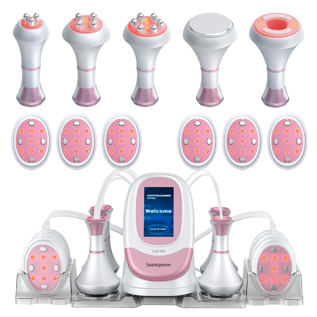 SQ95B Pro, 6in1 Multifunctional Body Sculpting Machine 80K Cavitation, Multi-Polar RF, Vacuum Massage & EMS Pads for Skin Lifting & Shaping