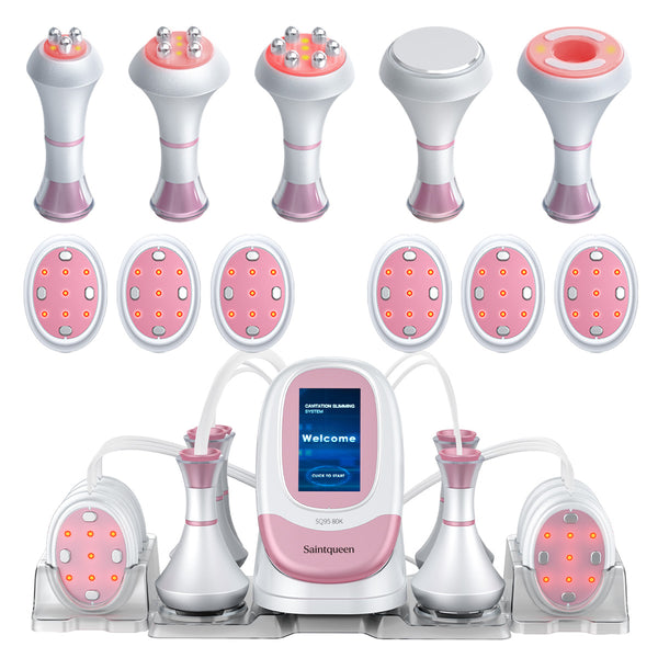 SQ95B Pro, 6in1 Multifunctional Body Sculpting Machine 80K Cavitation, Multi-Polar RF, Vacuum Massage & EMS Pads for Skin Lifting & Shaping