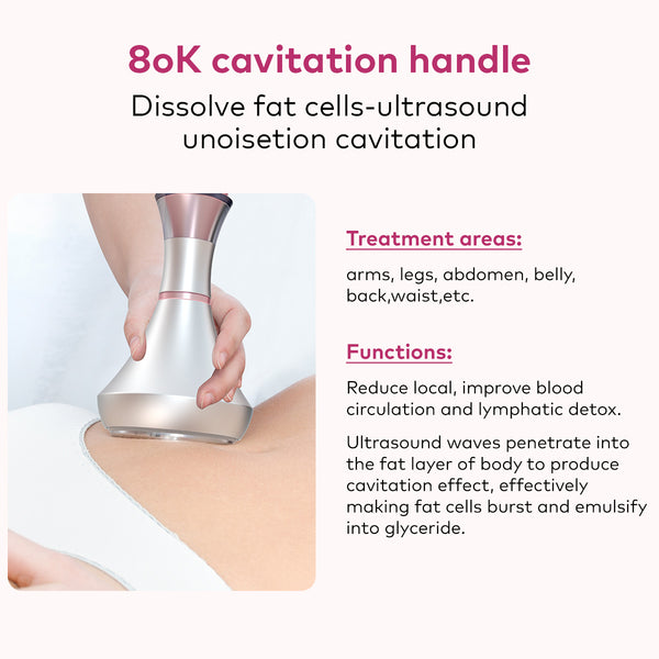 SQ95B Pro, 6in1 Multifunctional Body Sculpting Machine 80K Cavitation, Multi-Polar RF, Vacuum Massage & EMS Pads for Skin Lifting & Shaping