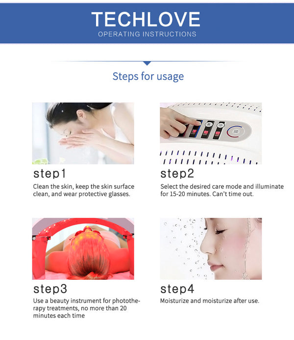 SQ1 LED Light Therapy Device, 292 Beads 7-Color Photon Facial Skin Rejuvenation Machine, Red Blue Green PDT for Face Skin Care Anti-Aging Acne Oil Control