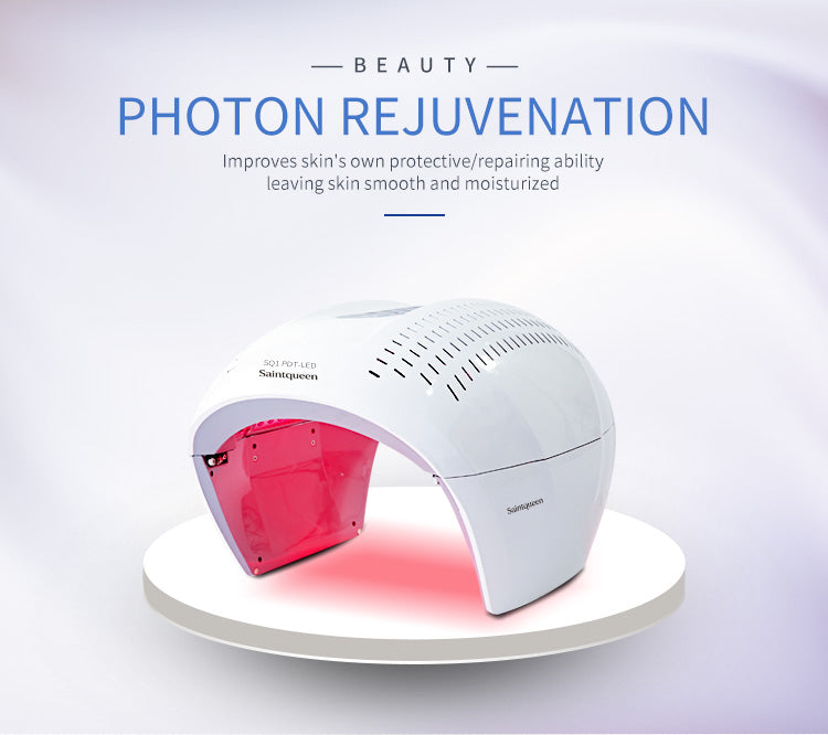 SQ1 LED Light Therapy Device, 292 Beads 7-Color Photon Facial Skin Rejuvenation Machine, Red Blue Green PDT for Face Skin Care Anti-Aging Acne Oil Control