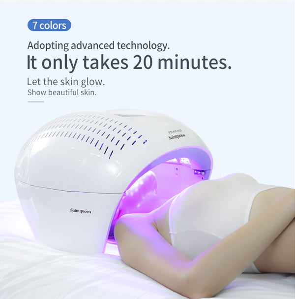 SQ1 LED Light Therapy Device, 292 Beads 7-Color Photon Facial Skin Rejuvenation Machine, Red Blue Green PDT for Face Skin Care Anti-Aging Acne Oil Control
