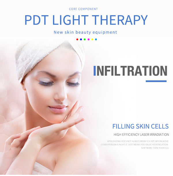 SQ1 LED Light Therapy Device, 292 Beads 7-Color Photon Facial Skin Rejuvenation Machine, Red Blue Green PDT for Face Skin Care Anti-Aging Acne Oil Control